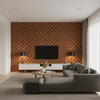 Allonby Weave - Cinnabar Rust By Lee Jofa | Linford Weaves |Plaid / Check Tone On Tone Upholstery Chenille - Living Room Room Setting