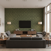 Allonby Weave - Spruce Green By Lee Jofa | Linford Weaves |Plaid / Check Tone On Tone Upholstery Chenille - Living Room Room Setting