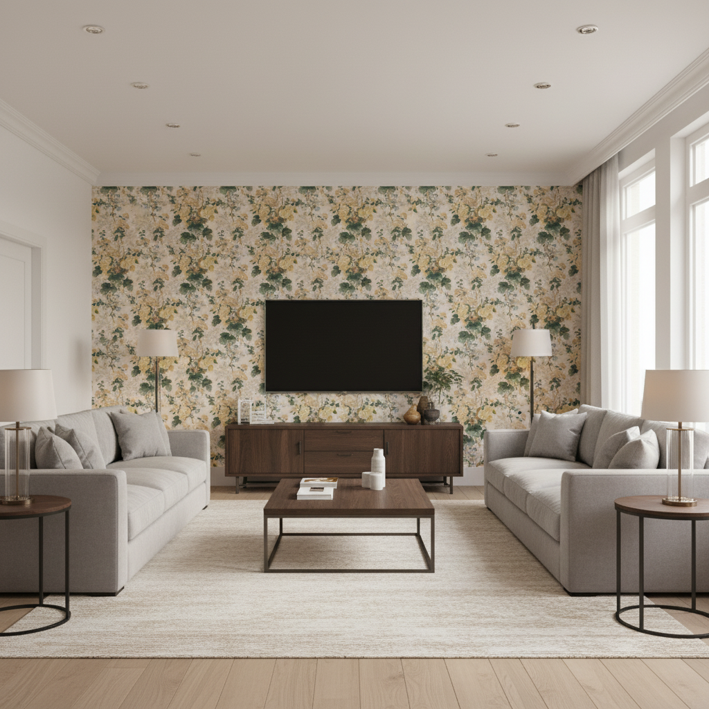 Althea Linen Pr Citron - Living Room Room Setting