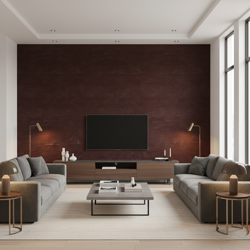 Arezzo - Rust Rust By Lee Jofa | Paolo Moschino Fabrics | Solid Upholstery Velvet - Living Room Room Setting