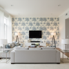 Aurora - Blue Blue By Lee Jofa | Paolo Moschino Fabrics |Botanical & Floral  Multipurpose Print - Living Room Room Setting