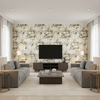 Aurora - Green Green By Lee Jofa | Paolo Moschino Fabrics |Botanical & Floral  Multipurpose Print - Living Room Room Setting