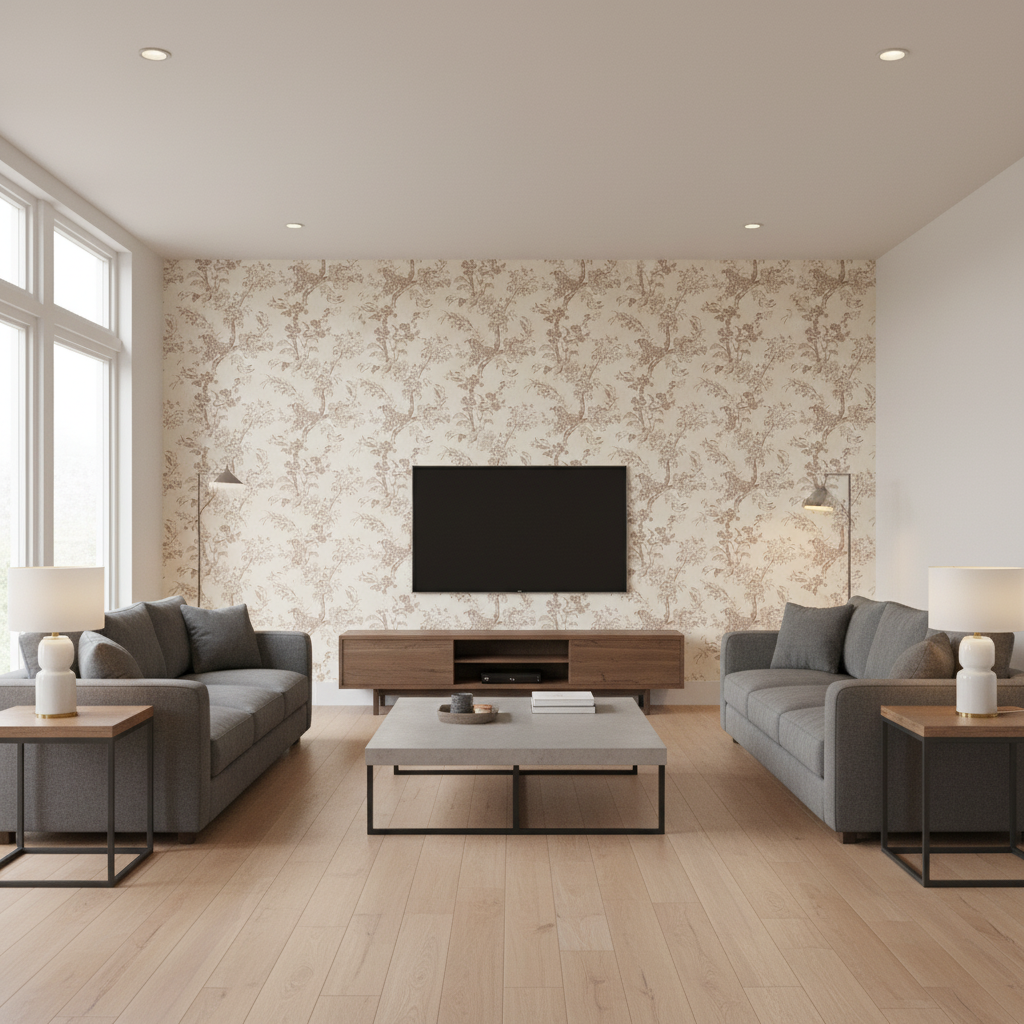 Beijing Blossom - Damson Plum By Lee Jofa | Paolo Moschino Fabrics |Botanical & Floral  Multipurpose Print - Living Room Room Setting