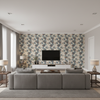 Benday Print - Denim/Berry Blue By Lee Jofa | Oscar De La Renta Iv |Botanical & Floral Jacobeans Multipurpose Print - Living Room Room Setting