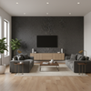 Bennett - Coal Black By Lee Jofa | James Huniford |Solid Texture Upholstery Mohair - Living Room Room Setting