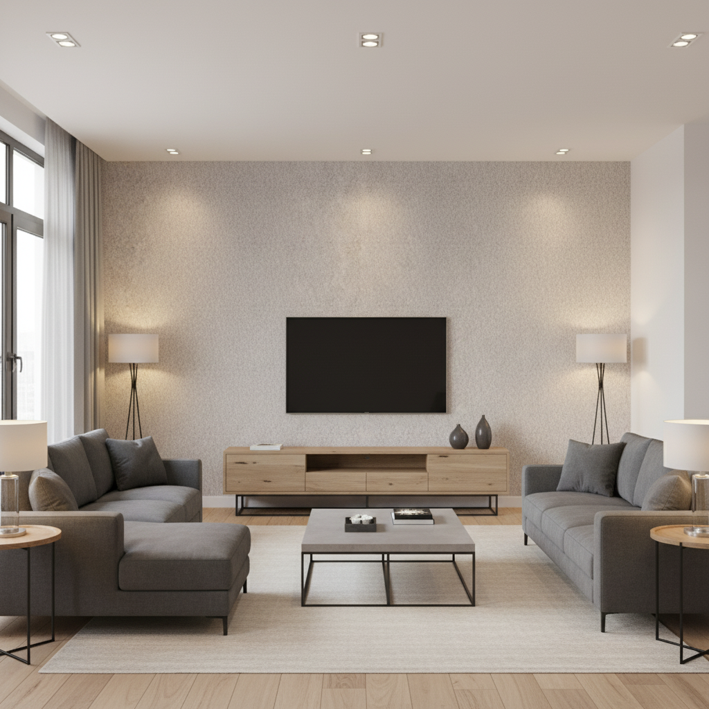 Bennett - Greige Grey By Lee Jofa | James Huniford |Solid Texture Upholstery Mohair - Living Room Room Setting
