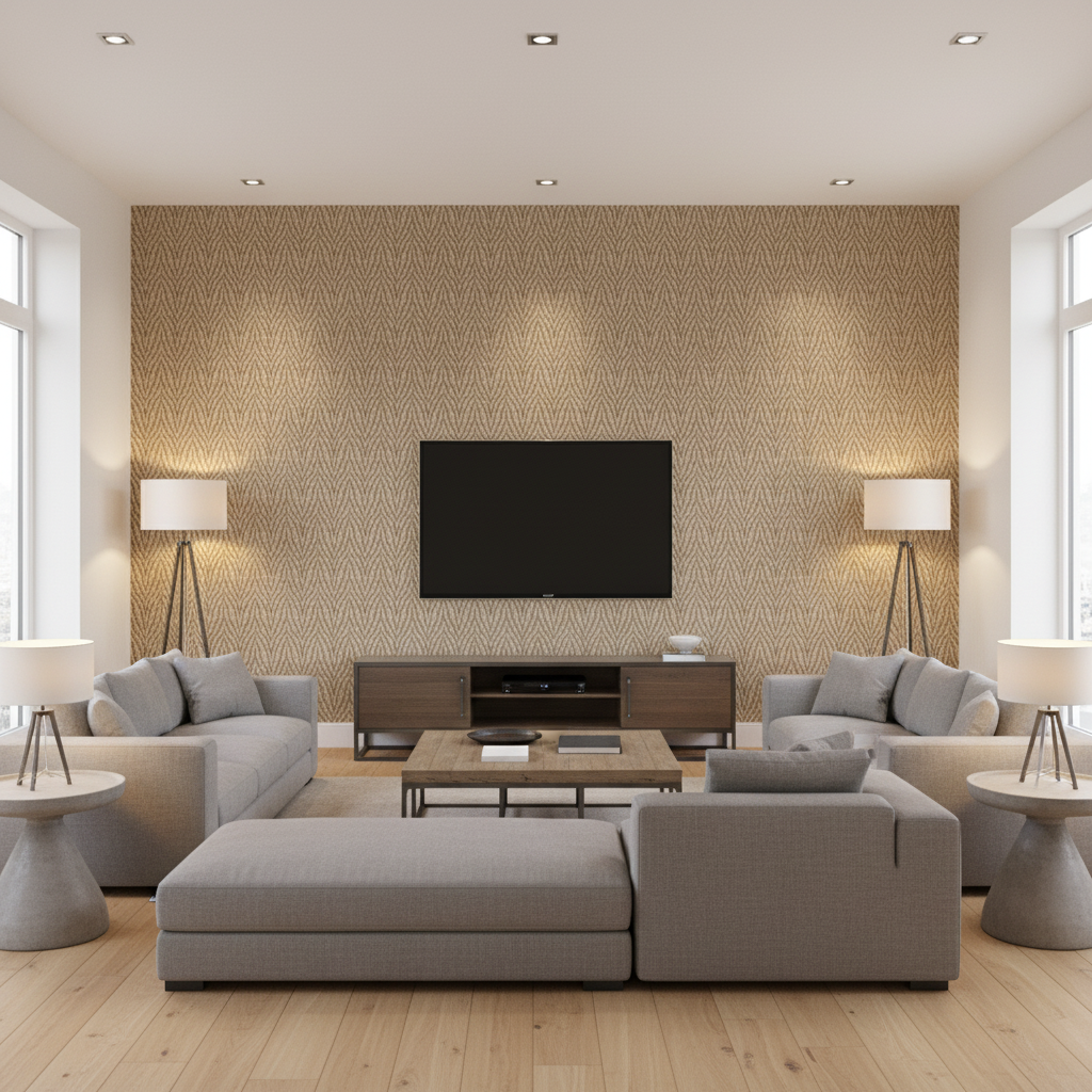 Blyth Weave - Straw Wheat By Lee Jofa | Linford Weaves |Herringbone/Tweed  Upholstery Chenille - Living Room Room Setting