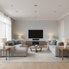 Cap Ferrat Stripe - Sky Light Blue By Lee Jofa | Suzanne Kasler The Riviera Collection |Stripes Texture Upholstery - Living Room Room Setting