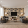 Caribou Emb - Navy Dark Blue By Lee Jofa | Lodge Ii Weaves And Embroideries |Animal/Insects  Multipurpose Weave - Living Room Room Setting