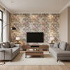 Chinese Lantern Ii - Petal/Stone Multi By Lee Jofa |  |  Multipurpose Print - Living Room Room Setting