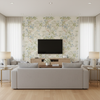 Chinese Peony - Blue Blue By Lee Jofa | Lee Jofa 200 |Botanical & Floral  Multipurpose Print - Living Room Room Setting