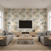 Davenport Print - Pacific Blue By Lee Jofa | Garden Walk |Botanical & Floral  Multipurpose Print - Living Room Room Setting