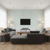 Drayton Print - Aegean Turquoise By Lee Jofa | Avondale |Global Geometric Multipurpose Print - Living Room Room Setting