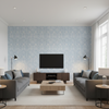 Drayton Print - Denim Blue By Lee Jofa | Avondale |Global Geometric Multipurpose Print - Living Room Room Setting