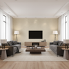 Dublin Linen -  Prism Grey By Lee Jofa | Colour Library Vii |Solid Texture Multipurpose - Living Room Room Setting