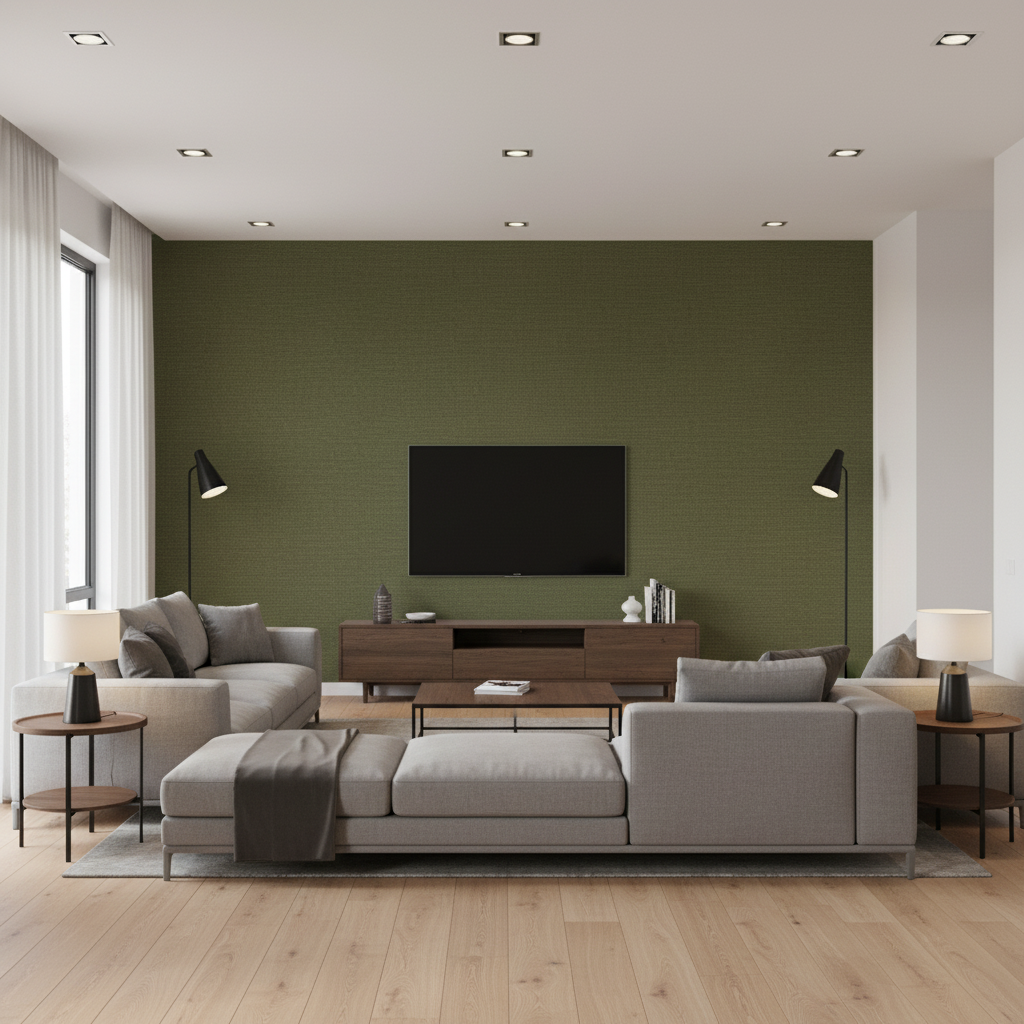 Dublin Linen - Bamboo Green By Lee Jofa | Colour Complements Ii |Solid Texture Multipurpose - Living Room Room Setting