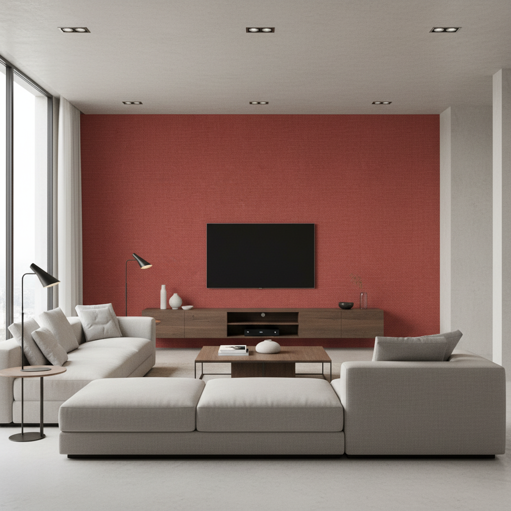 Dublin Linen - Brick Burgundy/Red By Lee Jofa | Colour Complements Ii |Solid Texture Multipurpose - Living Room Room Setting