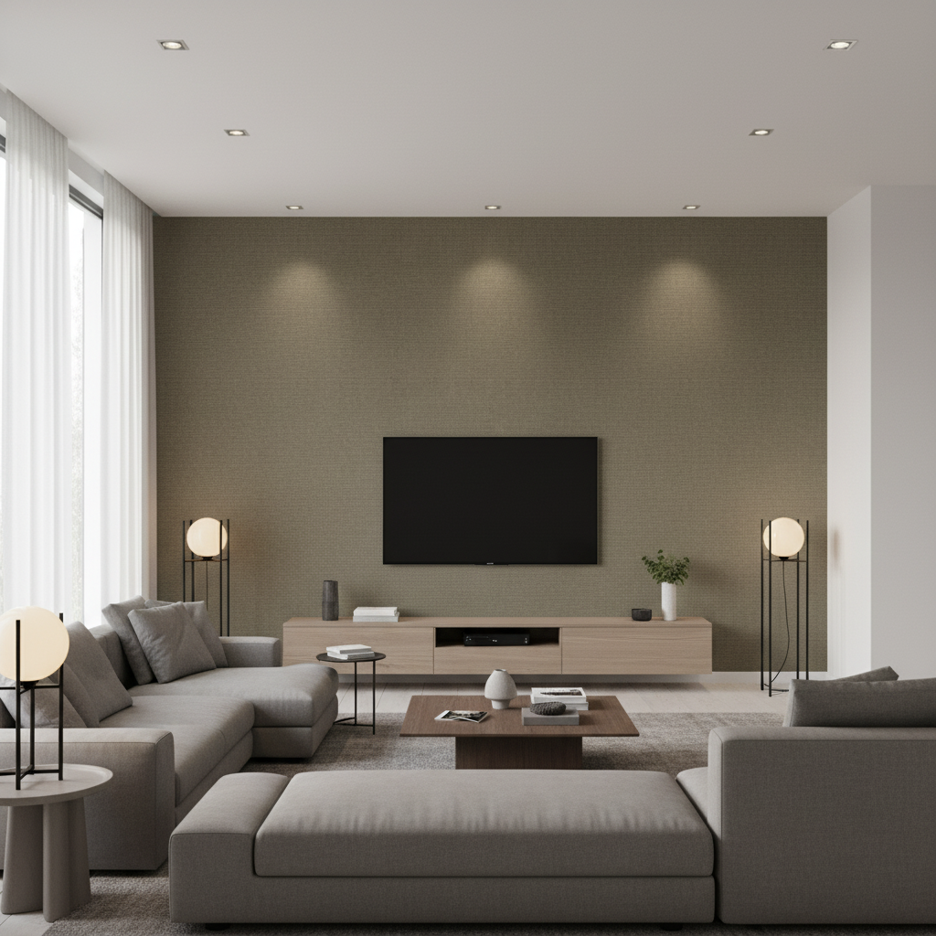 Dublin Linen - Carob Brown By Lee Jofa | Colour Complements Ii |Solid Texture Multipurpose - Living Room Room Setting