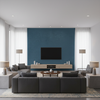 Dublin Linen - Denim Blue By Lee Jofa | Colour Complements Ii |Solid Texture Multipurpose - Living Room Room Setting