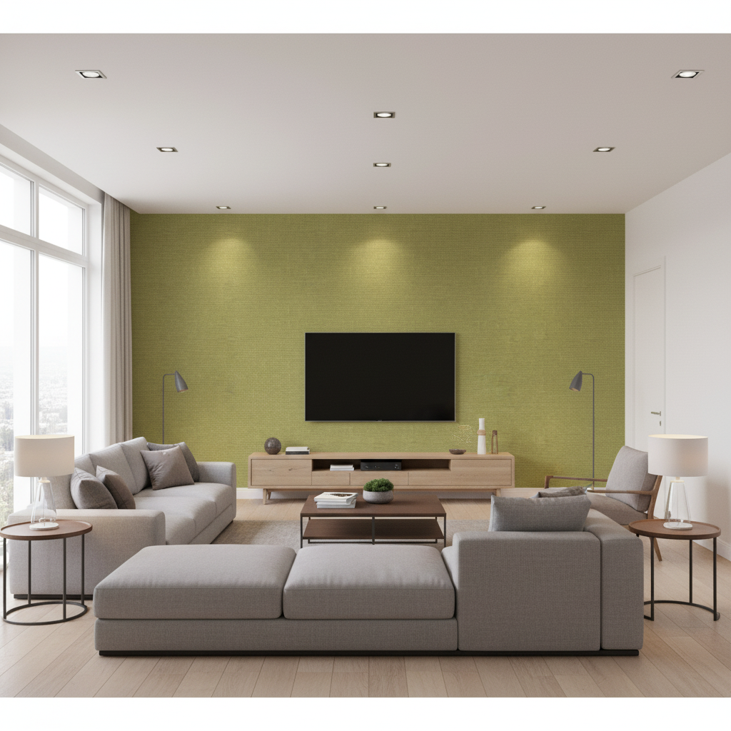 Dublin Linen - Meadow Green By Lee Jofa | Colour Complements Ii |Solid Texture Multipurpose - Living Room Room Setting