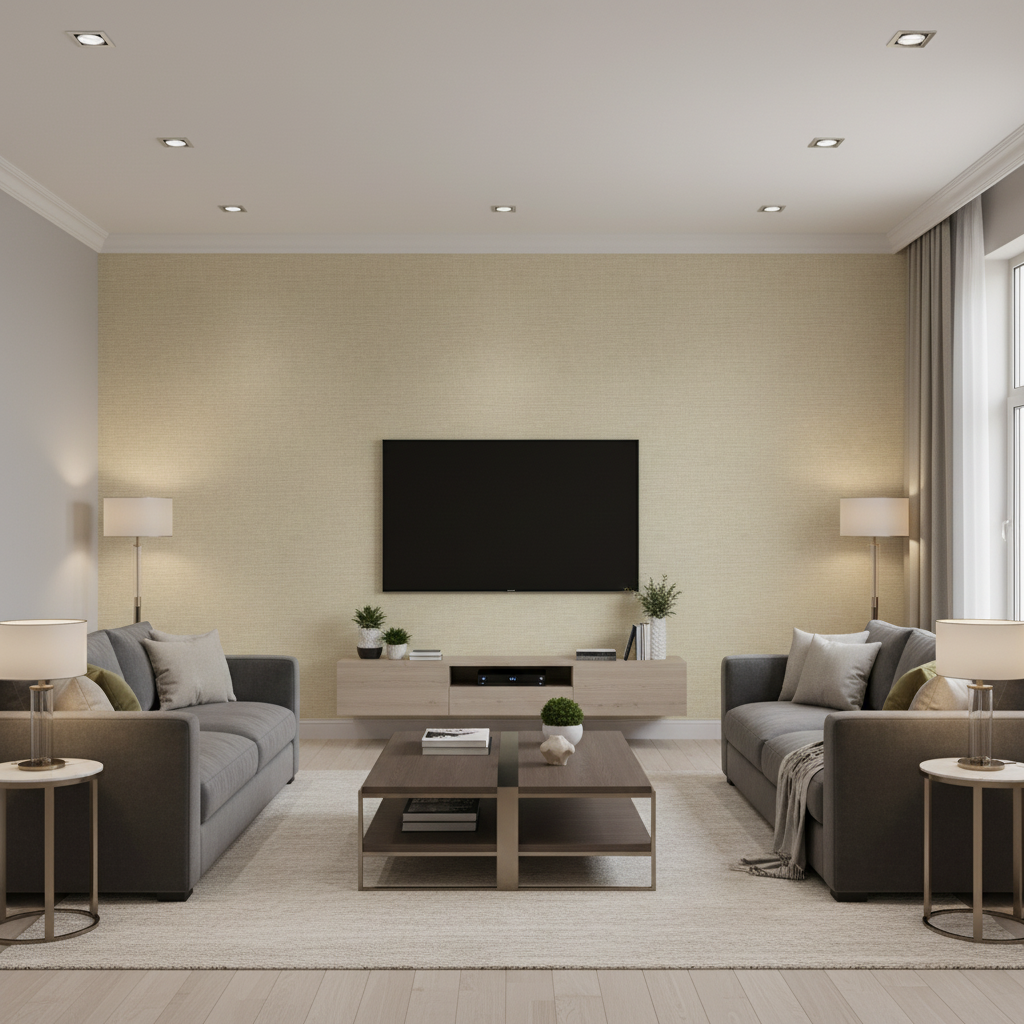 Dublin Linen - Natural Beige By Lee Jofa | Colour Complements Ii |Solid Texture Multipurpose - Living Room Room Setting