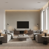 Dublin Linen - Oatmeal Beige By Lee Jofa | Colour Complements Ii |Solid Texture Multipurpose - Living Room Room Setting