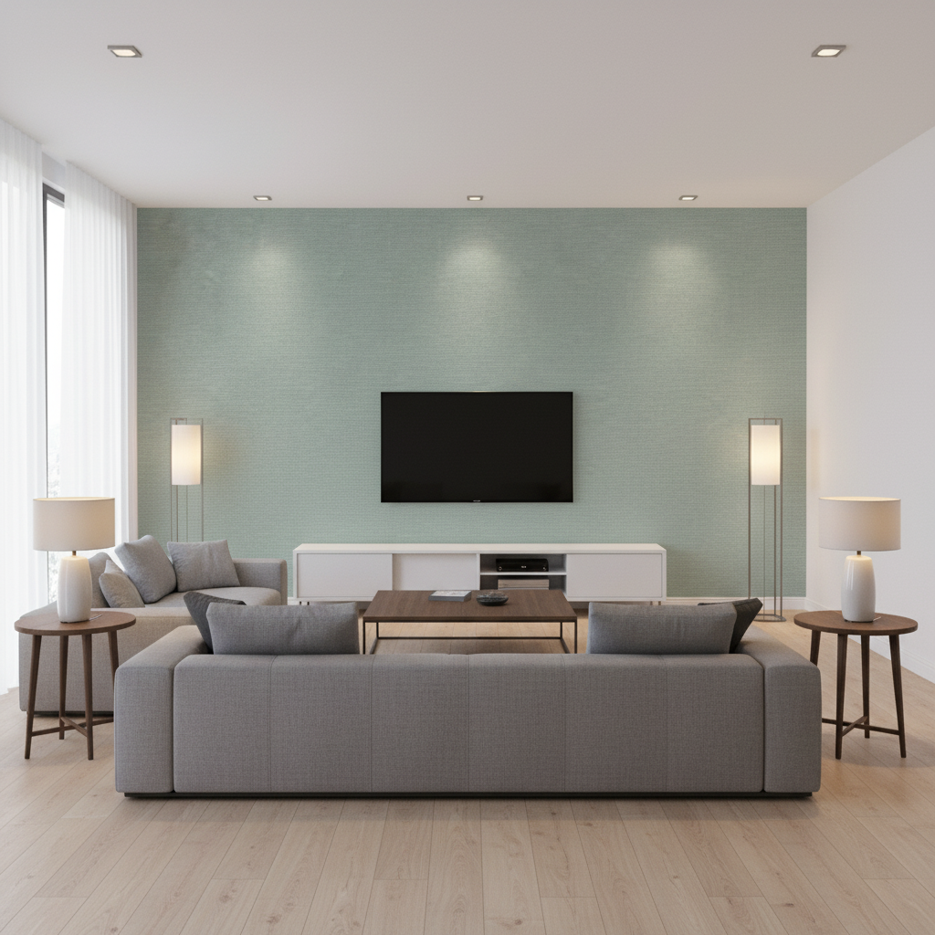 Dublin Linen - Seamist Blue By Lee Jofa | Colour Complements Ii |Solid Texture Multipurpose - Living Room Room Setting