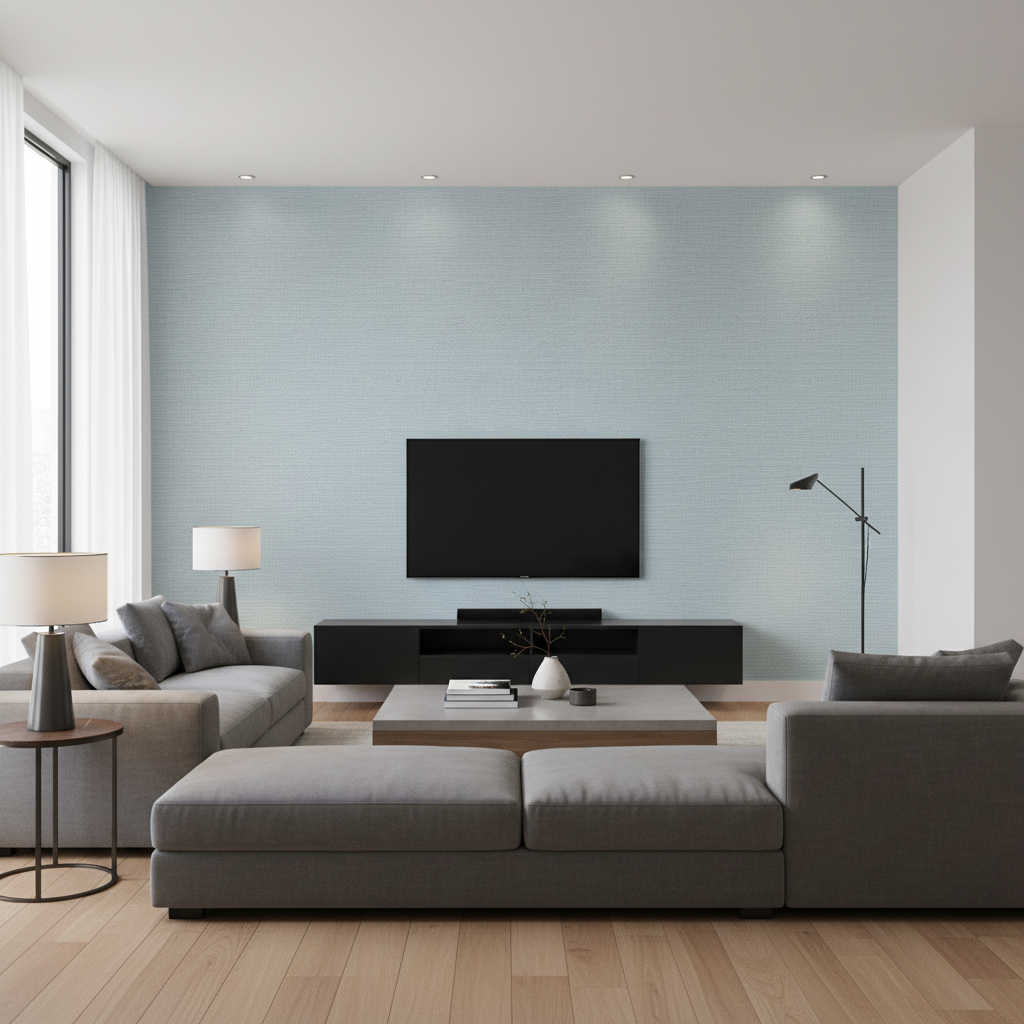 Dublin Linen - Sky Blue By Lee Jofa | Colour Complements Ii |Solid Texture Multipurpose - Living Room Room Setting