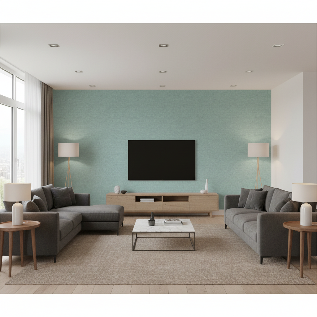 Dublin Linen - Spa Blue By Lee Jofa | Colour Complements Ii |Solid Texture Multipurpose - Living Room Room Setting