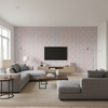 Elba Print - Admiral Multi By Lee Jofa | Avondale |Global Stripes Multipurpose Print - Living Room Room Setting