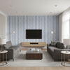 Elba Print - Capri Blue By Lee Jofa | Avondale |Global Stripes Multipurpose Print - Living Room Room Setting