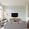 Elba Print - Chambray Turquoise By Lee Jofa | Avondale |Global Stripes Multipurpose Print - Living Room Room Setting