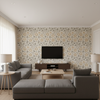 Eldora Print - Flax Beige By Lee Jofa | Breckenridge |Botanical & Floral Global Multipurpose Print - Living Room Room Setting