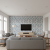 Eldora Print - Slate Blue By Lee Jofa | Breckenridge |Botanical & Floral Global Multipurpose Print - Living Room Room Setting