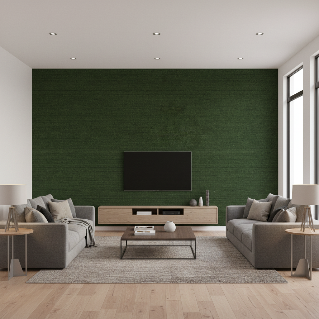Gemma Velvet - Lichen Green By Lee Jofa | Gemma Performance Velvet | Solid Upholstery Velvet - Living Room Room Setting