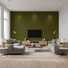 Gemma Velvet - Moss Olive Green By Lee Jofa | Gemma Performance Velvet | Solid Upholstery Velvet - Living Room Room Setting