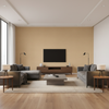 Gemma Velvet - Sand Beige By Lee Jofa | Gemma Performance Velvet | Solid Upholstery Velvet - Living Room Room Setting