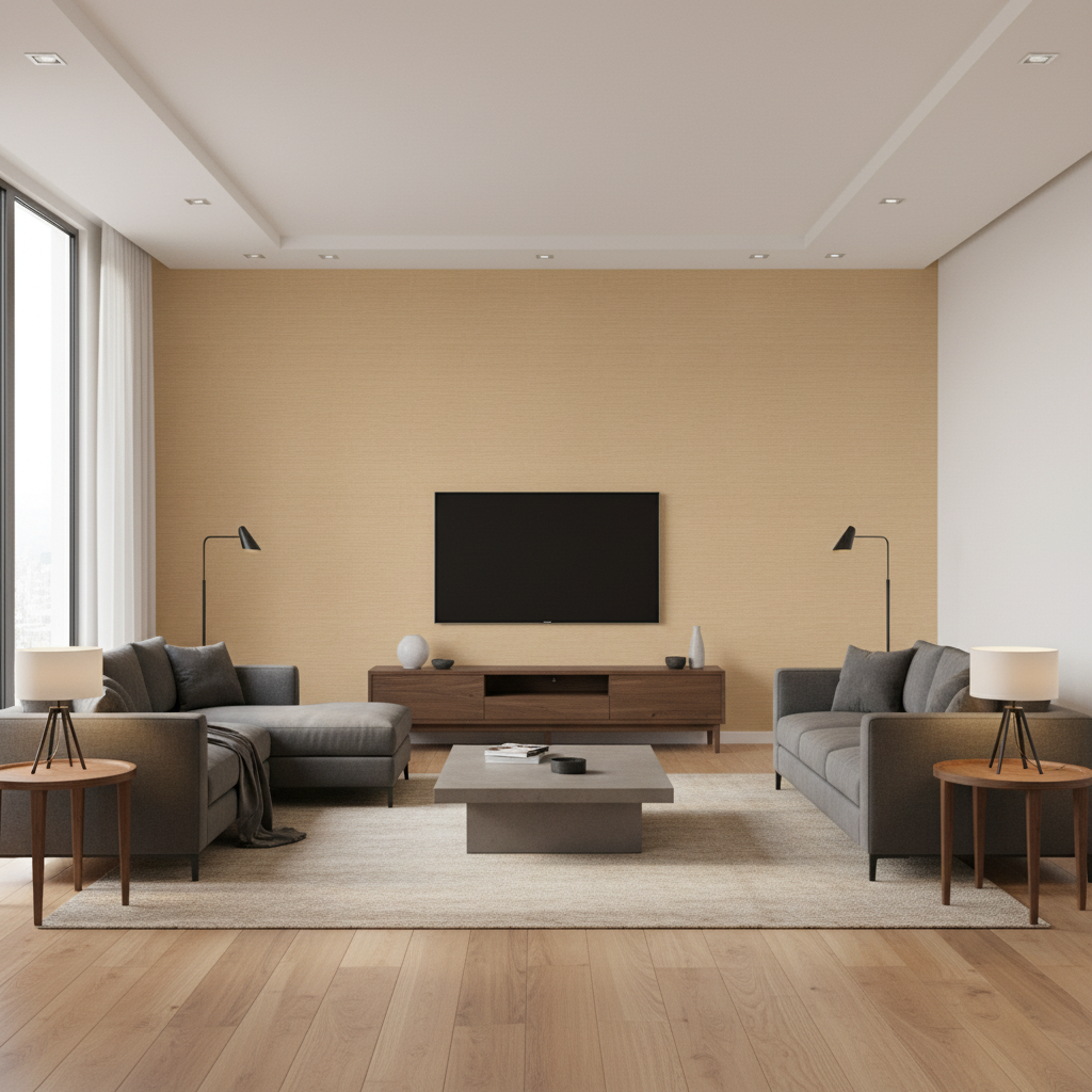 Gemma Velvet - Sand Beige By Lee Jofa | Gemma Performance Velvet | Solid Upholstery Velvet - Living Room Room Setting