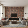 Granada Print - Ruby Red By Lee Jofa | Oscar De La Renta Iv | Damask Multipurpose Print - Living Room Room Setting