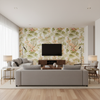 Hollyhock Hdb - Apricot/Moss Green By Lee Jofa | Lee Jofa 200 | Botanical & Floral Multipurpose Print - Living Room Room Setting