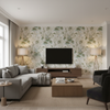 Hollyhock Hdb - Grey/Sage Multi By Lee Jofa |  | Botanical & Floral Multipurpose Print - Living Room Room Setting