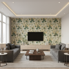 Hollyhock Hdb - Lemon/Aqua Beige By Lee Jofa |  | Botanical & Floral Multipurpose Print - Living Room Room Setting