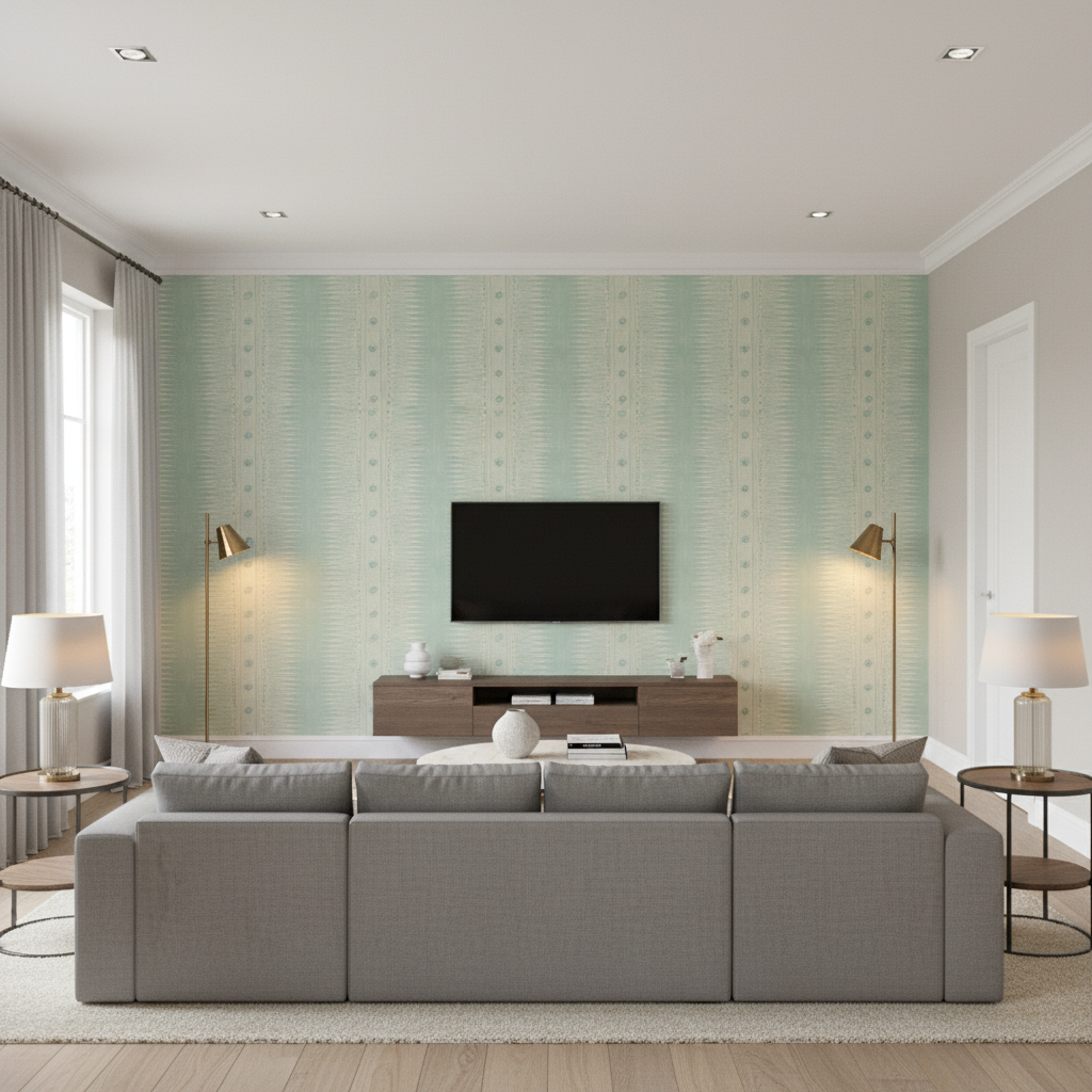 Indian Zag - Aqua Turquoise By Lee Jofa | Suzanne Rheinstein Iii | Global Multipurpose Print - Living Room Room Setting