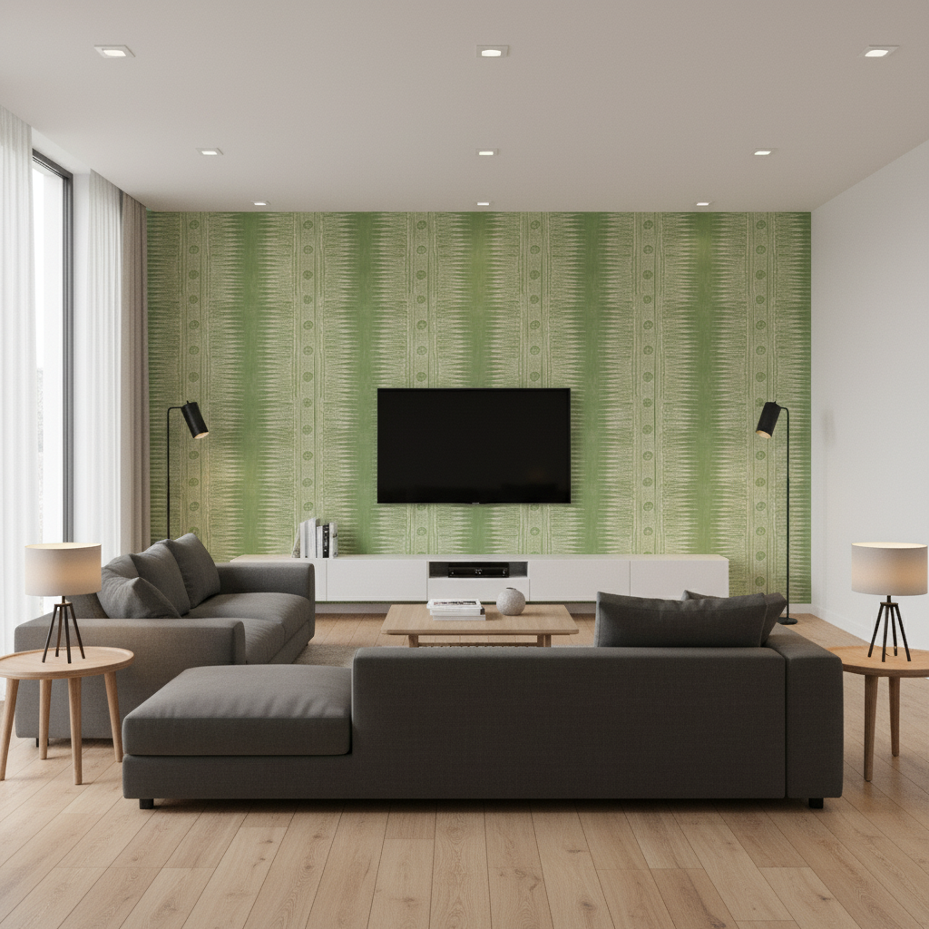 Indian Zag - Leaf Green By Lee Jofa | Suzanne Rheinstein Iii | Global Multipurpose Print - Living Room Room Setting