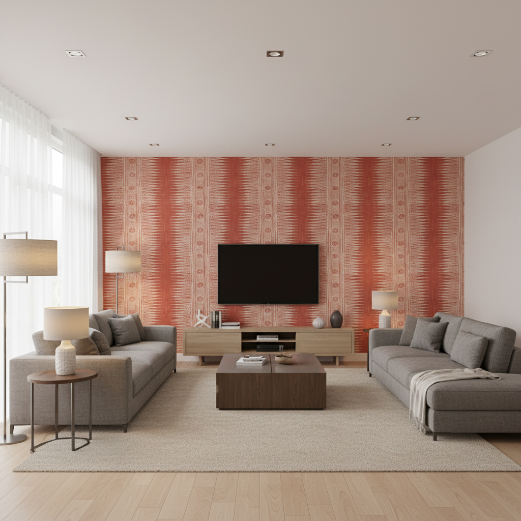 Indian Zag - Madder Red By Lee Jofa | Suzanne Rheinstein Iii | Global Multipurpose Print - Living Room Room Setting