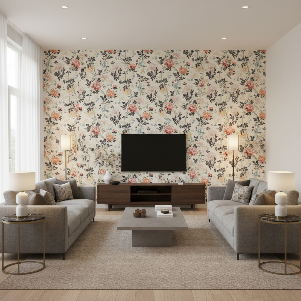 Inisfree - Sunset Multi By Lee Jofa | Carrier And Company |Botanical & Floral  Multipurpose Print - Living Room Room Setting