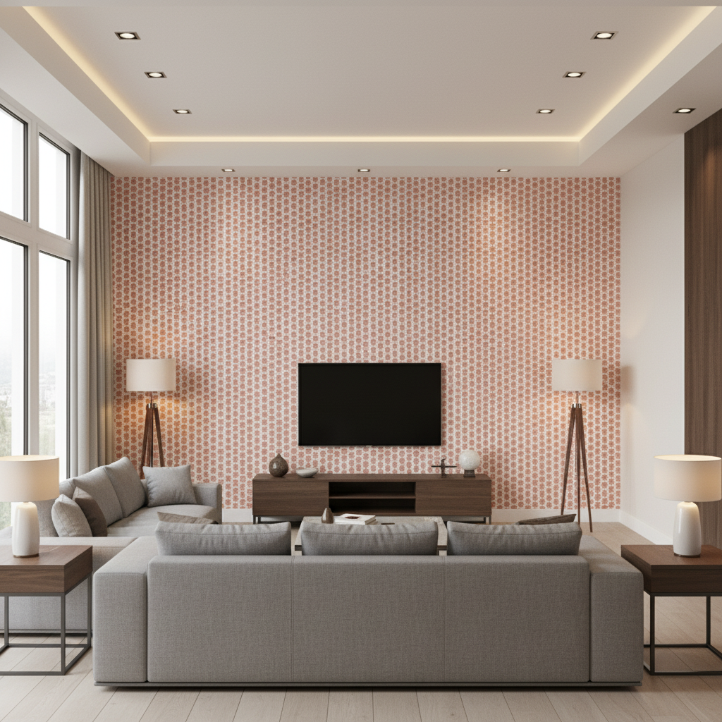 Kaya Ii - Berry Salmon By Lee Jofa | Westport | Small Scale Multipurpose Print - Living Room Room Setting