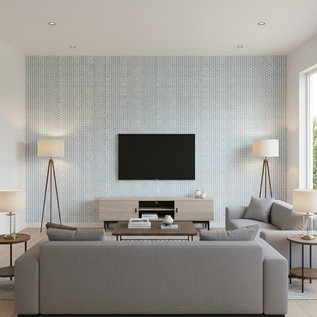Kaya Ii - Sky Light Blue By Lee Jofa | Westport | Small Scale Multipurpose Print - Living Room Room Setting