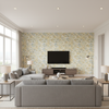 La Cinta - Lemon/Blue Blue By Lee Jofa | Verdmont Collection |Botanical & Floral Jacobeans Multipurpose Print - Living Room Room Setting