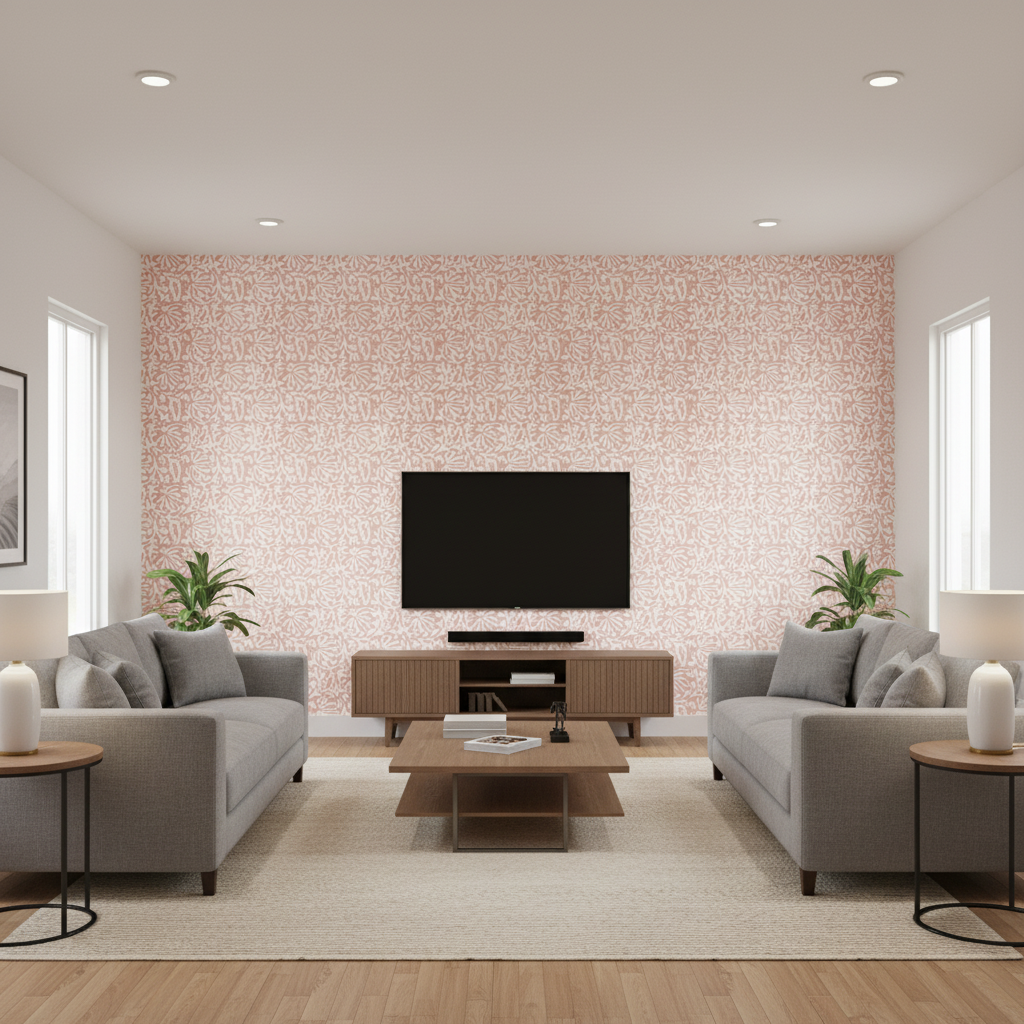 Laine Print - Petal Pink By Lee Jofa | Westport | Botanical & Floral Multipurpose Print - Living Room Room Setting